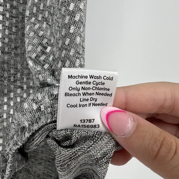 Allison Joy Gray Silver Polka Dot Top Sleeveless Metallic Shimmer Chic Size S - Picture 7 of 7